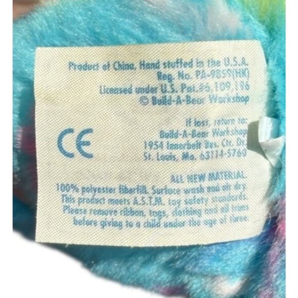 Build A Bear Sitting Blue Hippie Peace Plush Stuffed Support Pet Toy BFF Retro - Picture 13 of 16